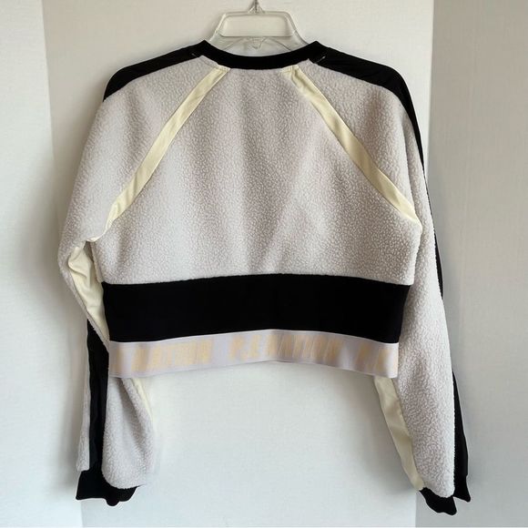 P.E Nation Frontside Sweat in White Sand Sherpa Crop Pullover Women's Size XS - Picture 10 of 10